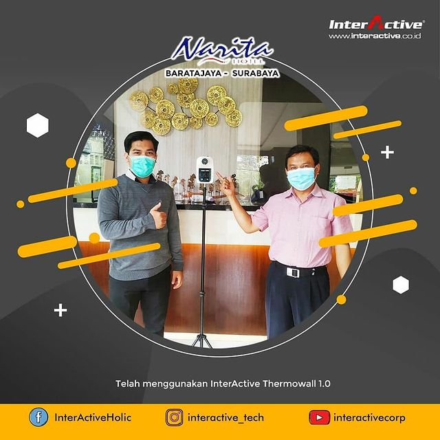Klien InterActive, fever-and-mask-detection,Narita Hotel Surabaya, Thermowall