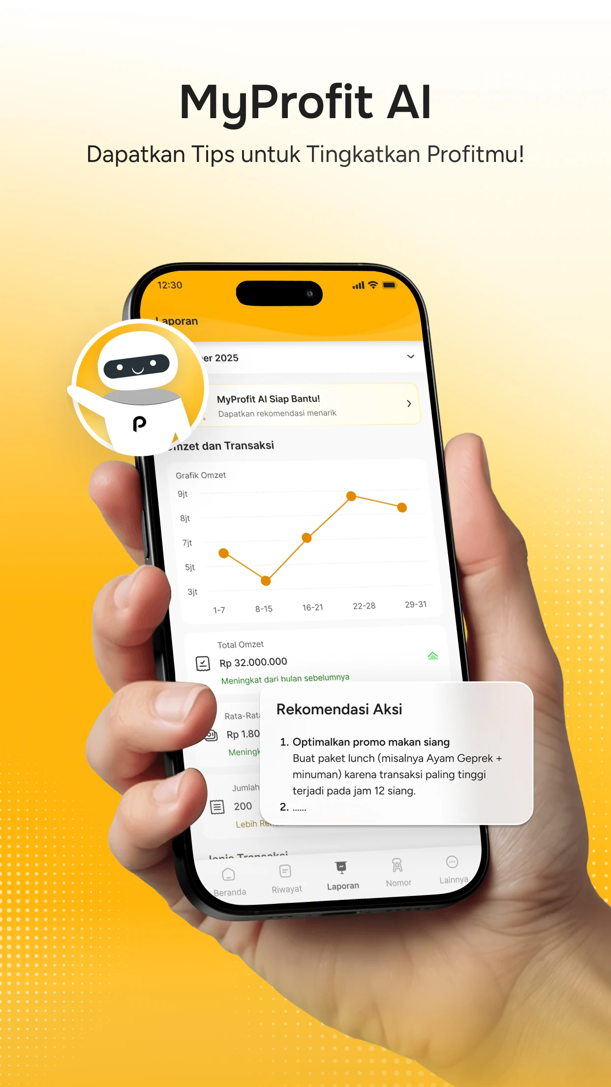 Aplikasi MyProfit pada ponsel