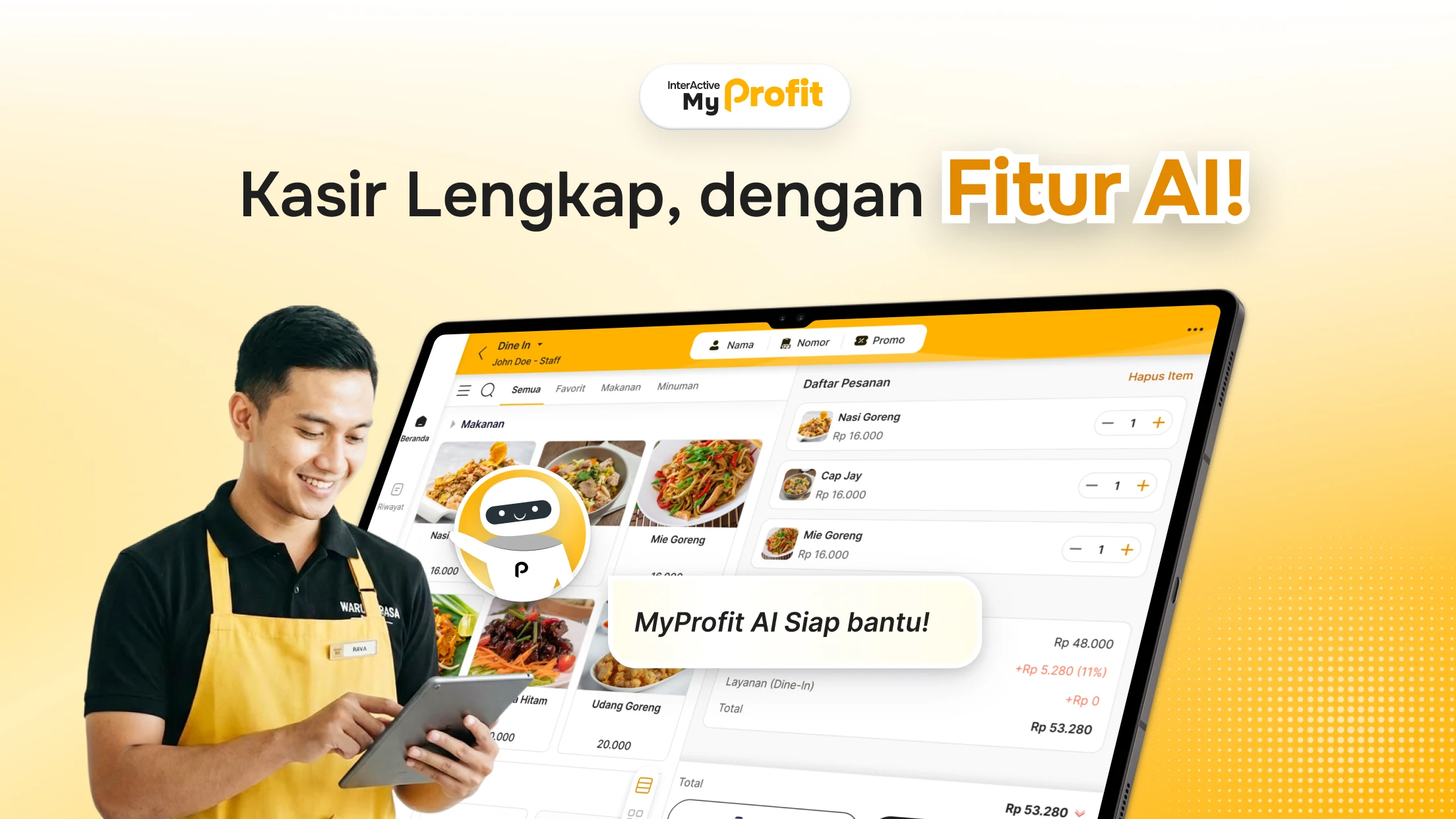 Transaksi MyProfit pada tablet POS